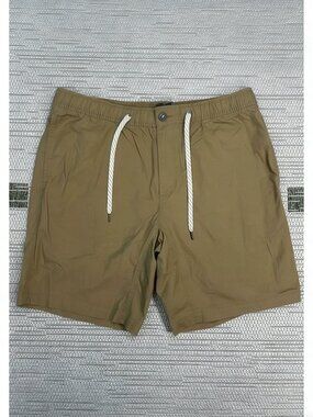 Vuori Ripstop Climber Shorts Mens XL Brown Cotton Stretch Mid Rise Drawstring